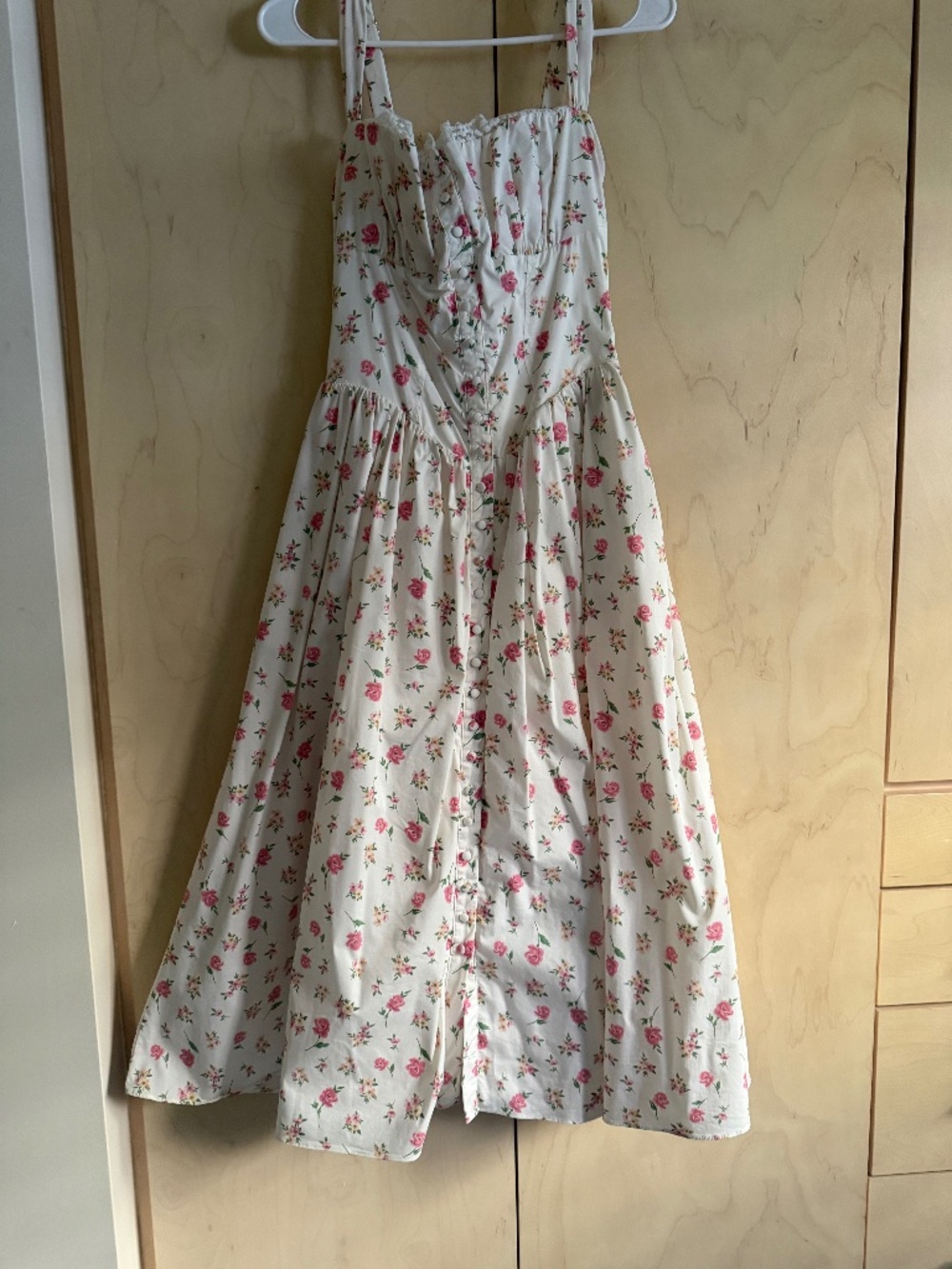HOUSE OF CB Tatiana Corset Dress in White Floral Print